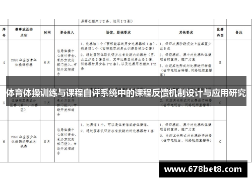 体育体操训练与课程自评系统中的课程反馈机制设计与应用研究